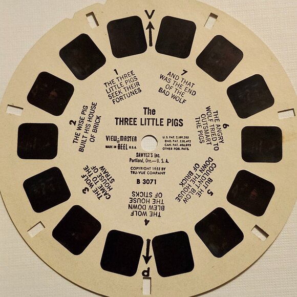 VINTAGE The Three Little Pigs Vintage View Master Reel 1955 - Picture 2 of 3